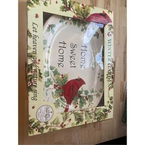 NEW HTF! Lily Creek Large WINTER GARDEN Platter Ceramic 18" x 13" x1.5" RARE